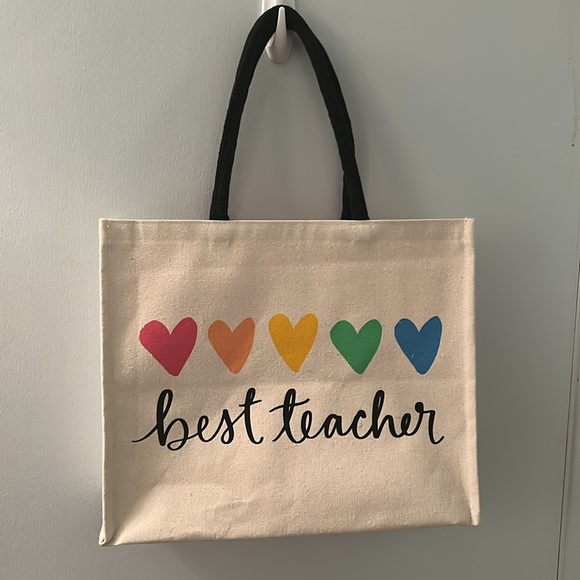 Best Teacher Canvas Tote Bag - Picture 9 of 16